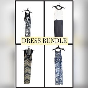 Stylish Women's Dress Bundle - Black, White, Blue, Gold